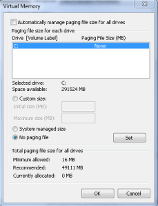 Page File Disabled